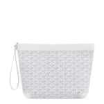 Front view of Goyard Conti White Pouch CONTIPPMLTY50CL50P