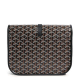 Back of Goyard Goyardine Belvedere II Black MM Messenger Bag BELVE3MMLTY01CG01P