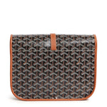 Back view of Goyard Goyardine Belvedere II Black Tan MM Messenger Bag BELVE3MMLTY01CG03P
