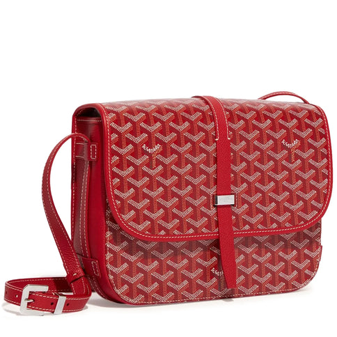 Front view of Goyard Goyardine Belvedere II Red MM Messenger Bag BELVE3MMLTY02CG02P