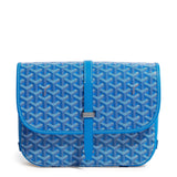 Front view of Goyard Goyardine Belvedere II Sky Blue MM Messenger Bag BELVE3MMLTY10CG10P