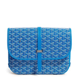 Front view of Goyard Goyardine Belvedere II Sky Blue MM Messenger Bag BELVE3MMLTY10CG10P