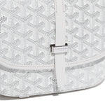 Close up view of Goyard Goyardine Belvedere II White PM Messenger Bag BELVE3PMLTY50CG50P