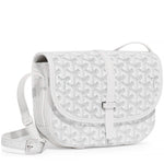 Front view of Goyard Goyardine Belvedere II White PM Messenger Bag BELVE3PMLTY50CG50P