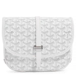 Front view of Goyard Goyardine Belvedere II White PM Messenger Bag BELVE3PMLTY50CG50P