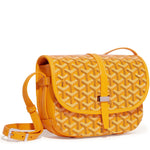 Front view of Goyard Goyardine Belvedere II Yellow PM Messenger Bag BELVE3PMLTY08CG08P