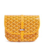 Front view of Goyard Goyardine Belvedere II Yellow PM Messenger Bag BELVE3PMLTY08CG08P