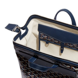 Open view of Goyard Navy Blue Cisalpin Backpack