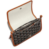 Top view of Goyard Plumet Pocket Black Tan Wallet PLUMETPMLTY01CL03P