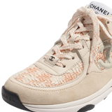 Chanel Peach Tweed Trainers