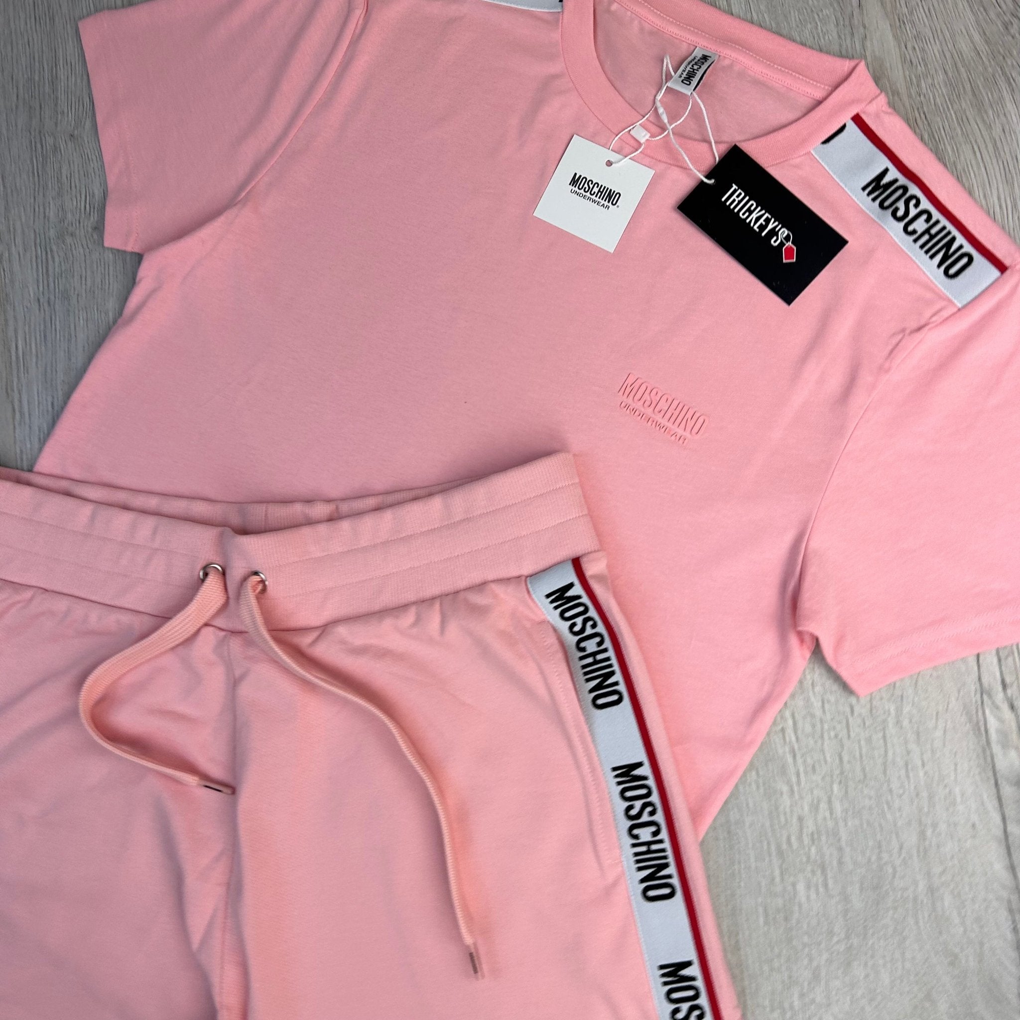 Moschino Men’s Pink T-shirt & Short Set - Morely TrendsMoschino Type here:)