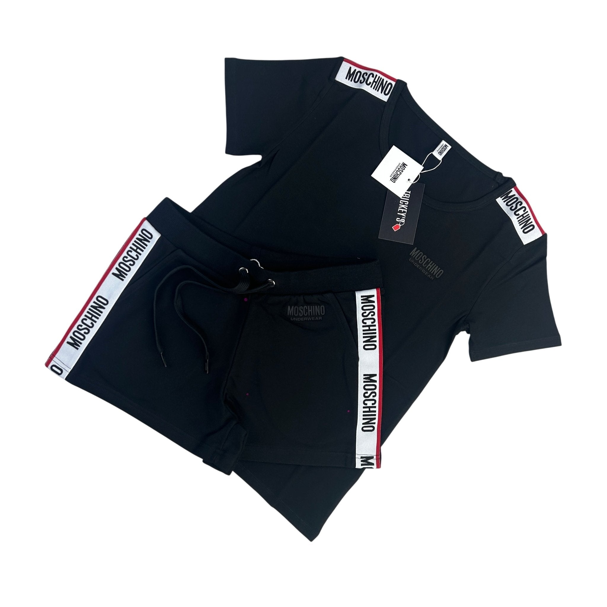 Moschino Women’s Taped Black T-shirt & Short Set - Morely TrendsMoschino Type here:)