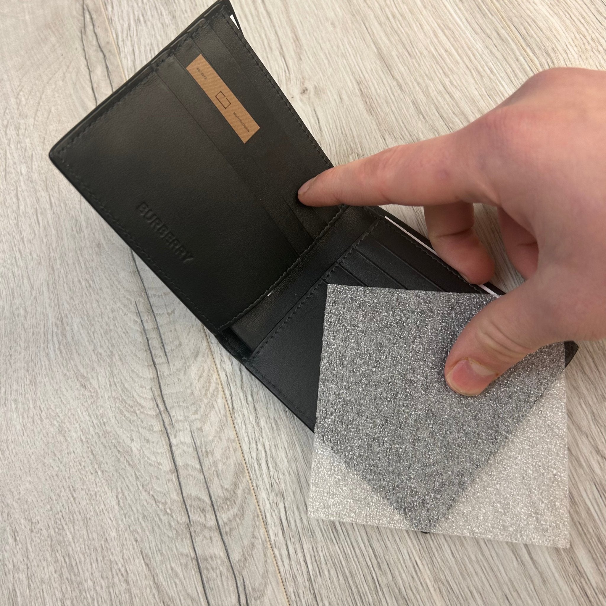 Burberry Men’s Gray Check Bifold Wallet - Morely TrendsBurberry Type here:)