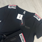 Moschino Women’s Taped Black T-shirt & Short Set - Morely TrendsMoschino Type here:)