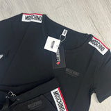 Moschino Women’s Taped Black T-shirt & Short Set - Morely TrendsMoschino Type here:)