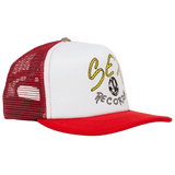 Chrome Hearts Matty Boy Sex Records Logo Trucker Hat Red/White