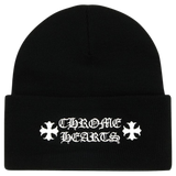 Chrome Hearts Logo Beanie Black White