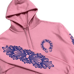 Chrome Hearts Floral Horseshoe Logo Hoodie Pink Blue