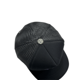 Chrome Hearts St. Barths Exclusive Purple 3 Leather Cross Patch Trucker Cap Black