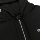 Chrome Hearts Scroll Logo Zip Up Hoodie Black