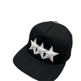 Chrome Hearts Leather Star Trucker Hat Black/White