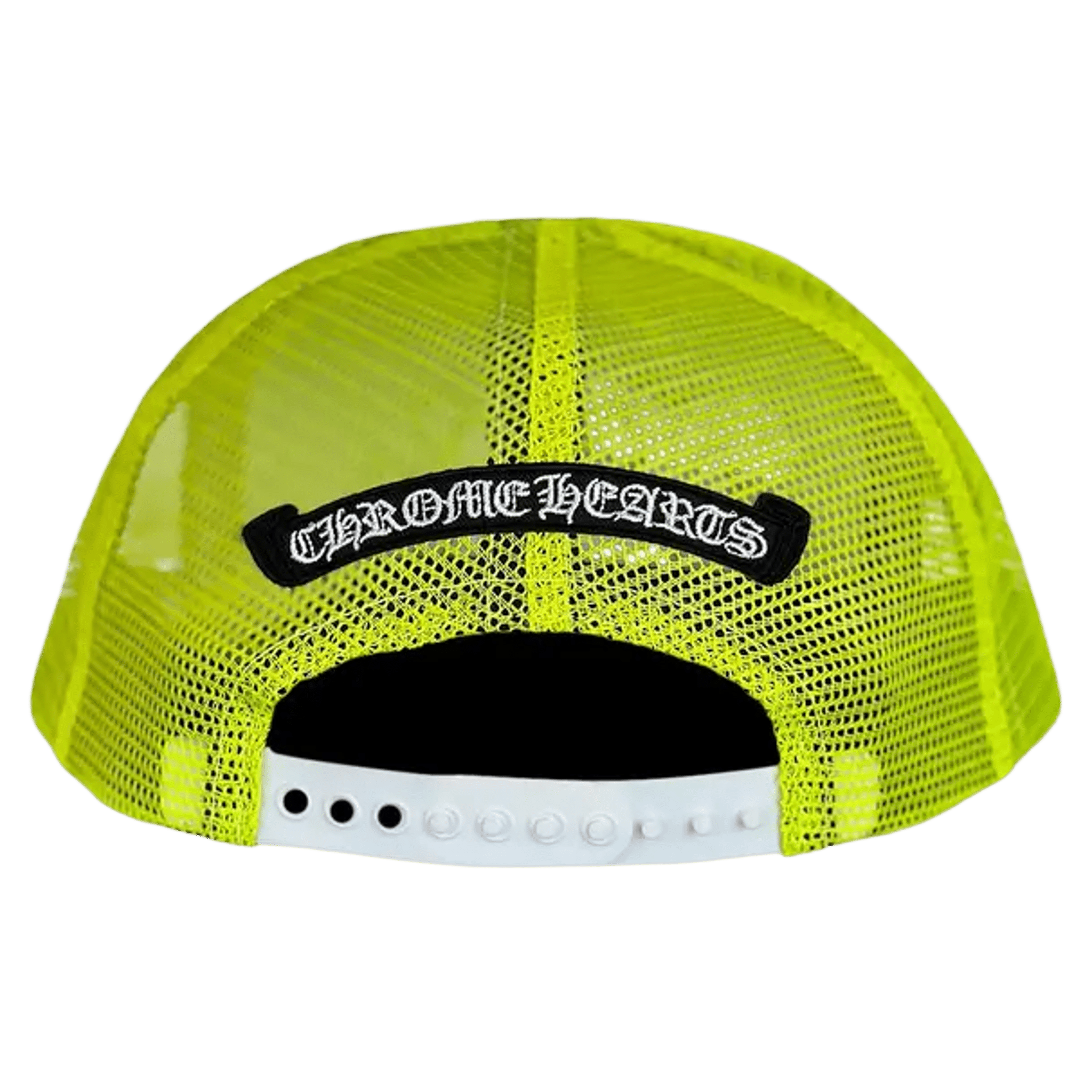Chrome Hearts Cemetery Cross Trucker Hat Neon Yellow - Morely TrendsChrome Hearts Type here:)