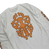Chrome Hearts Stripe Dagger Logo Long Sleeve T-Shirt White