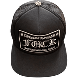 Chrome Hearts FUCK Hollywood Trucker Hat Black/Black