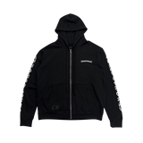 Chrome Hearts Scroll Logo Zip Up Hoodie Black