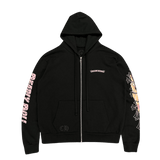Chrome Hearts Deadly Doll Jessie Jo Stark Pink Cemetery Logo Zip Up Hoodie Black