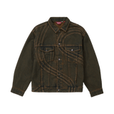 Supreme S Logo Denim Trucker Jacket Dirty Green