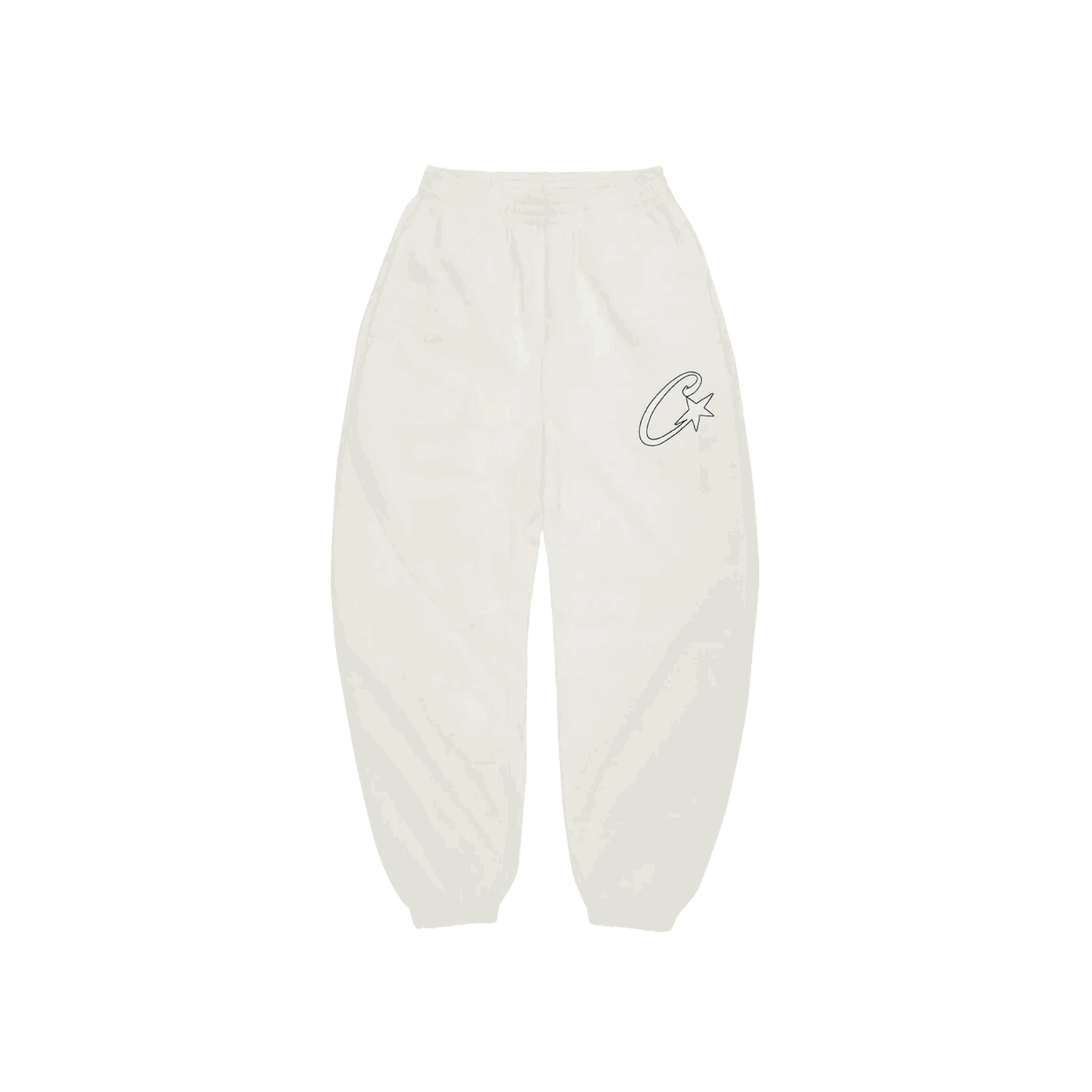 Corteiz Satin C Star Appliqué Bottoms Off White