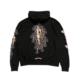 Chrome Hearts Deadly Doll Jessie Jo Stark Pink Cemetery Logo Zip Up Hoodie Black