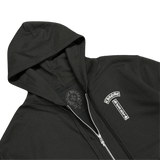 Chrome Hearts T Scroll Logo Thermal Zip Up Hoodie Black