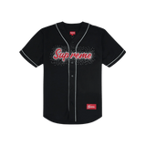 Supreme Rhinestone Baseball Jersey Black