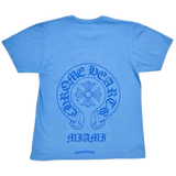 Chrome Hearts Blue Miami Horseshoe Logo T-Shirt