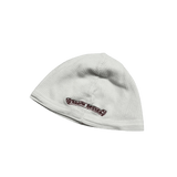 Chrome Hearts Vintage Cross & Scroll Logo Thermal Skully Beanie White Red