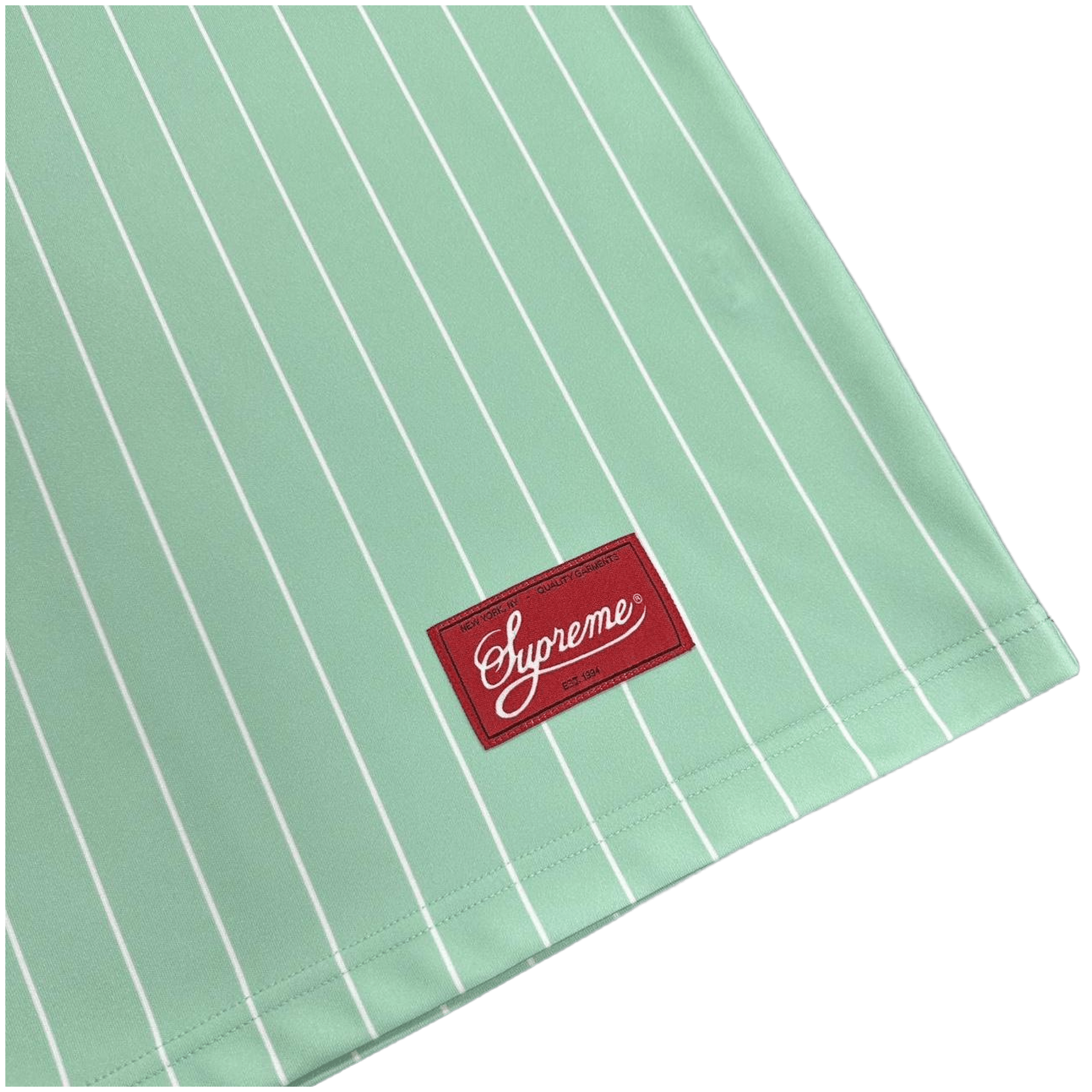 Supreme Pinstripe Baseball Jersey Mint Green - Morely TrendsSupreme Type here:)