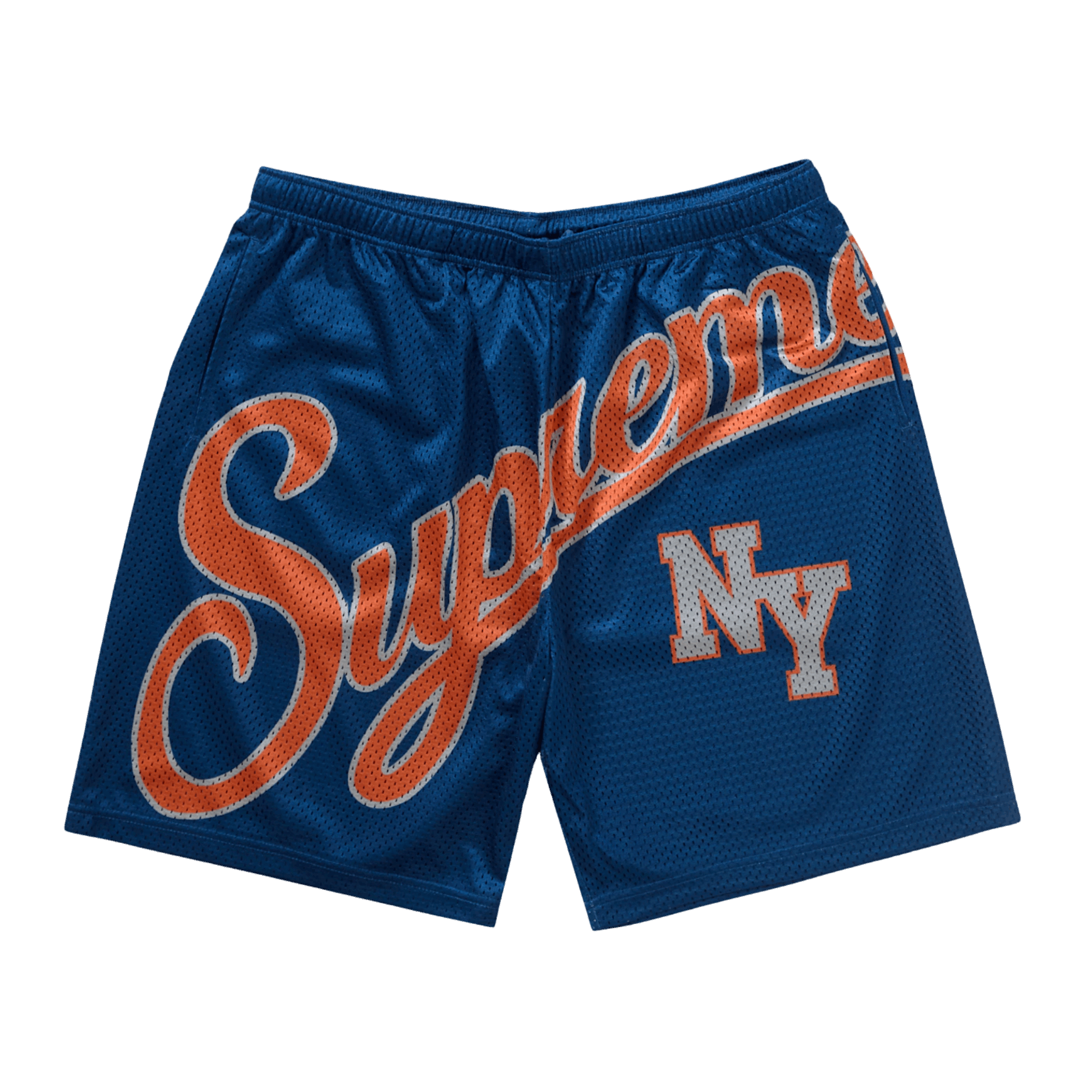 Supreme Big Script Mesh Short Blue