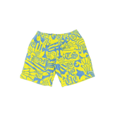 Chrome Hearts CRS Cross Pile Towel Shorts Yellow Blue