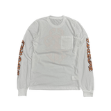 Chrome Hearts Stripe Dagger Logo Long Sleeve T-Shirt White