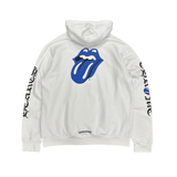 Chrome Hearts Rolling Stones Blue Lips Logo Hoodie White