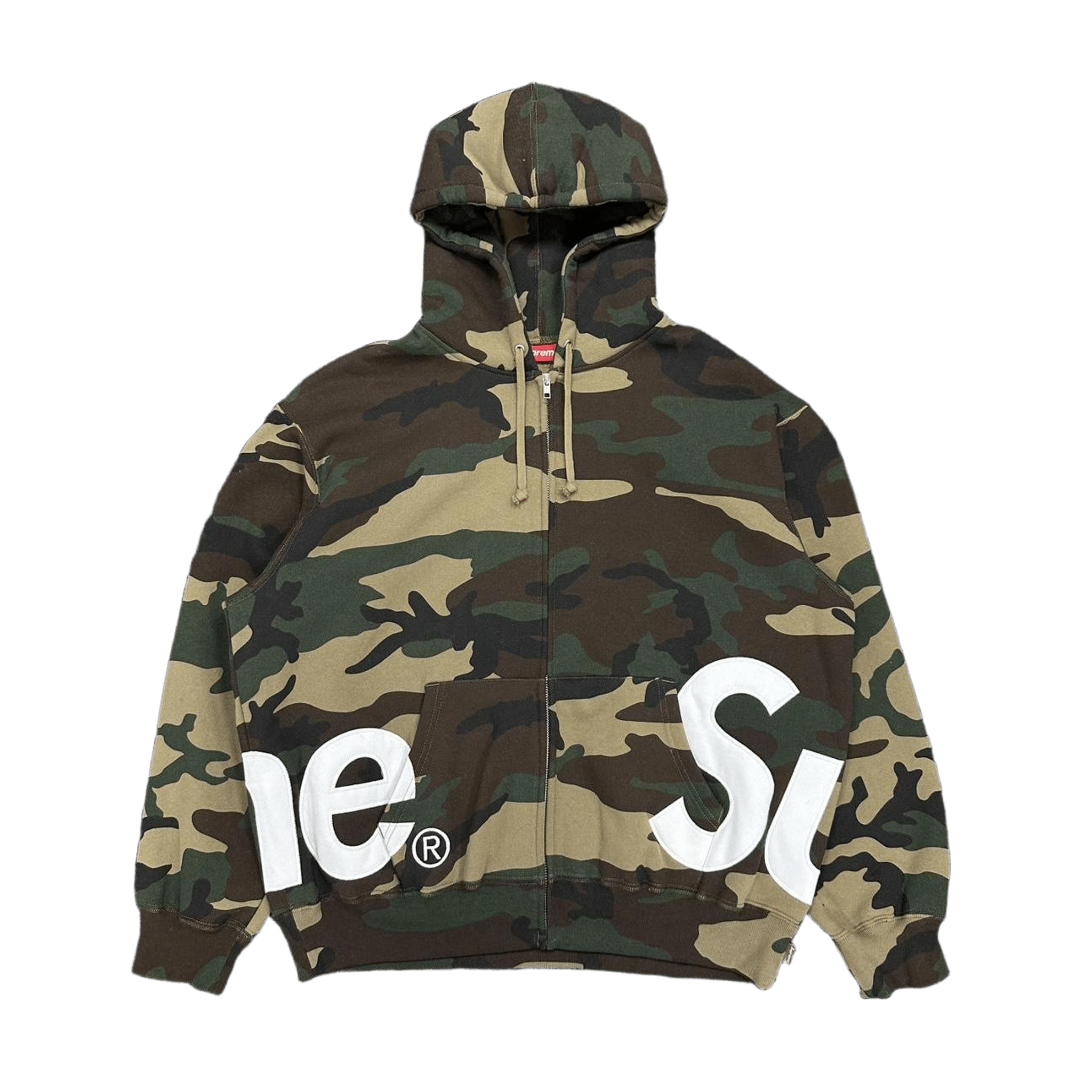 Supreme Big Logo Zip Up Hoodie Camo - Morely TrendsSupreme Type here:)