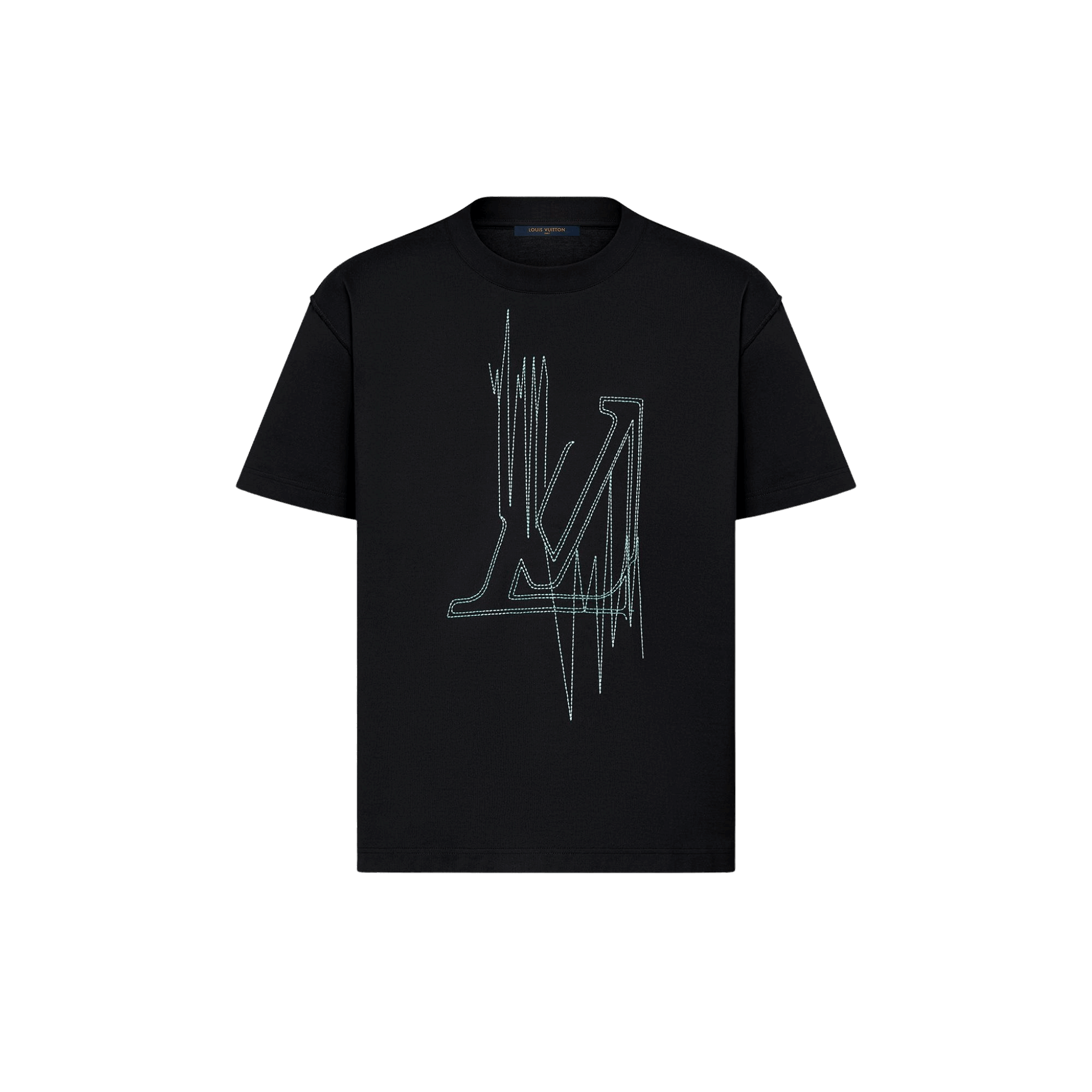Louis Vuitton Embroidered LV Frequency Logo T-Shirt Black