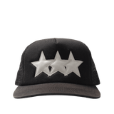 Chrome Hearts Leather Star Trucker Hat Black/White