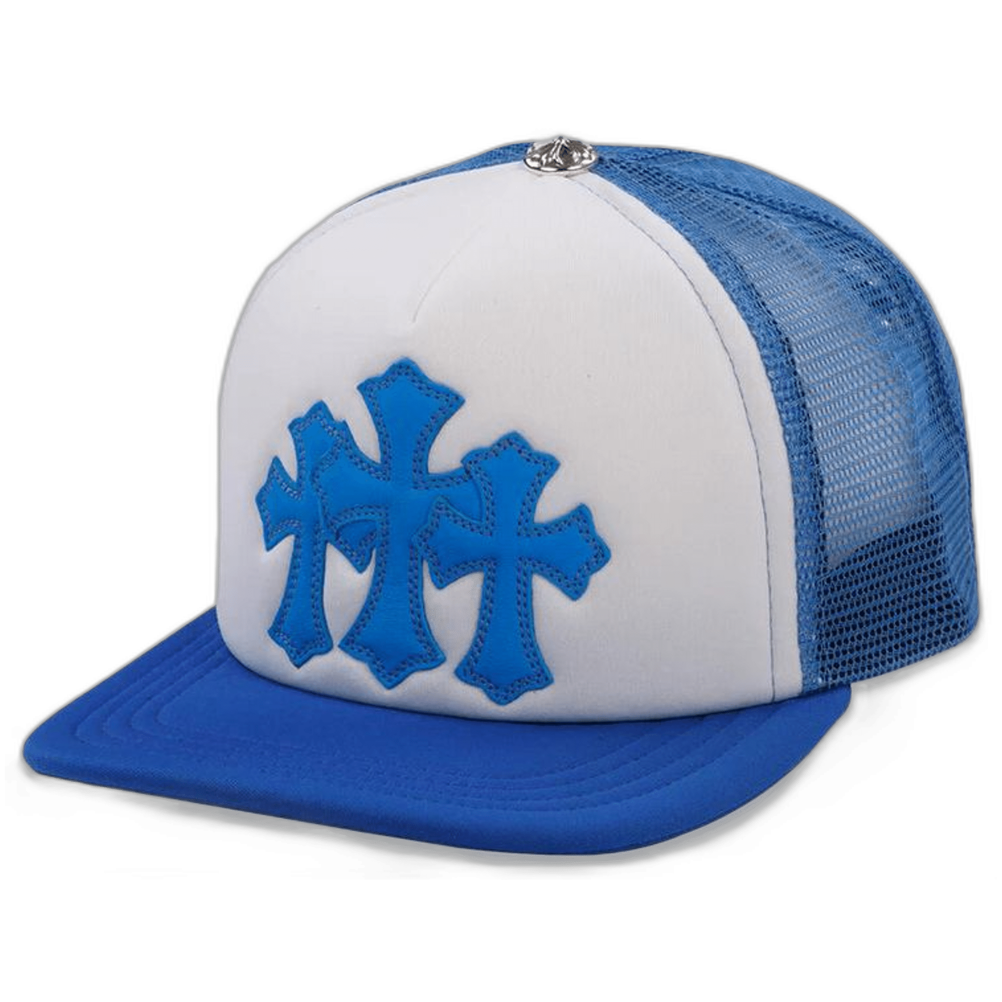 Chrome Hearts Cemetery Trucker Hat Blue - Morely TrendsChrome Hearts Type here:)