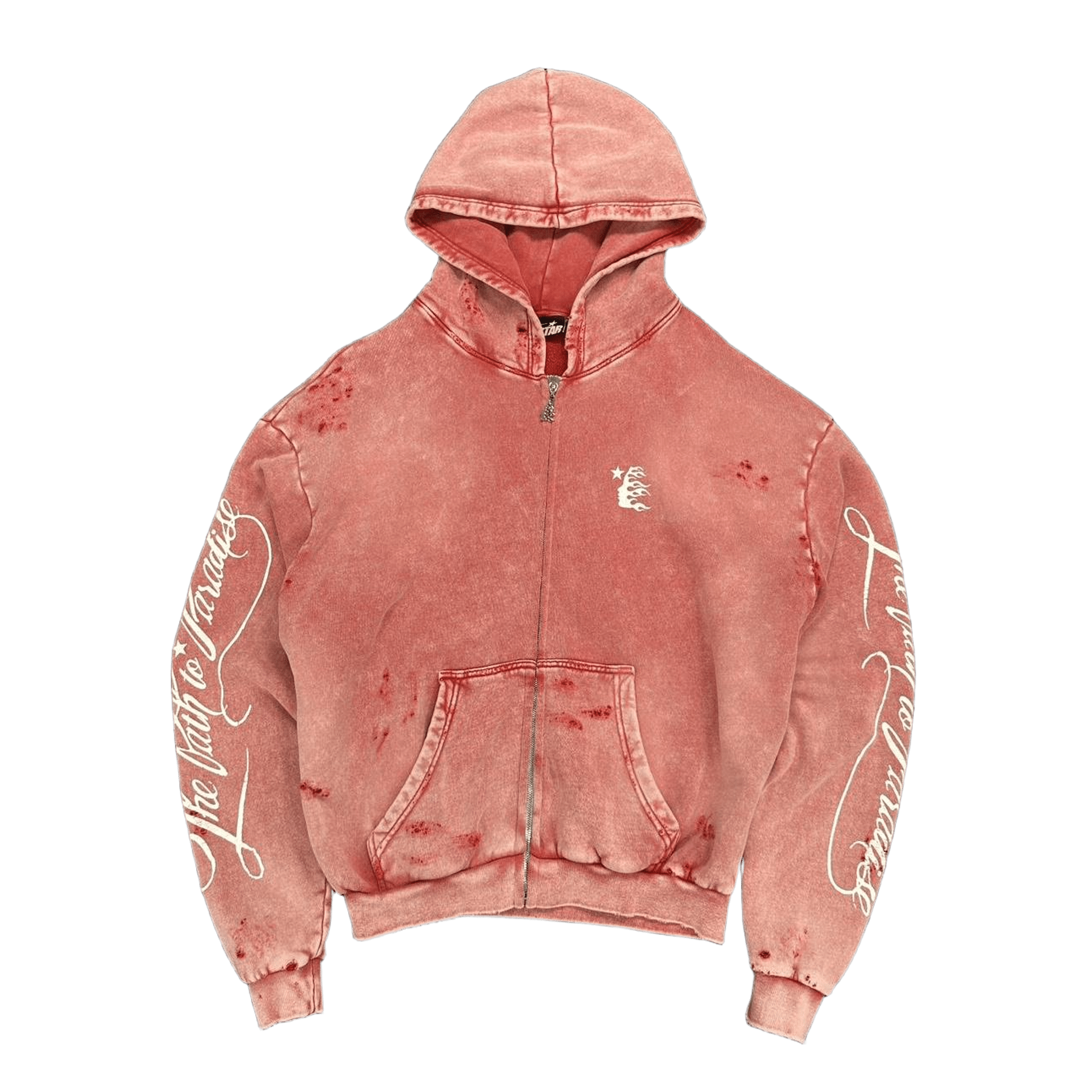 Hellstar Path To Paradise Distressed Hoodie Washed Red - Morely TrendsHellstar Type here:)
