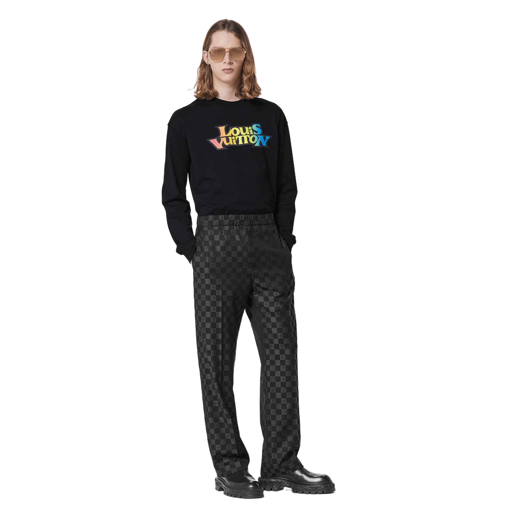Louis Vuitton LV Fade Printed Long - Sleeved T-shirt Black - Morely TrendsLouis Vuitton Type here:)