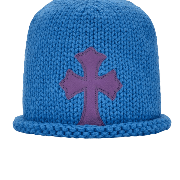 Chrome Hearts Cashmere Leather Cross Patch Beanie Blue – Morely Trends