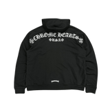 Chrome Hearts T Scroll Logo Thermal Zip Up Hoodie Black